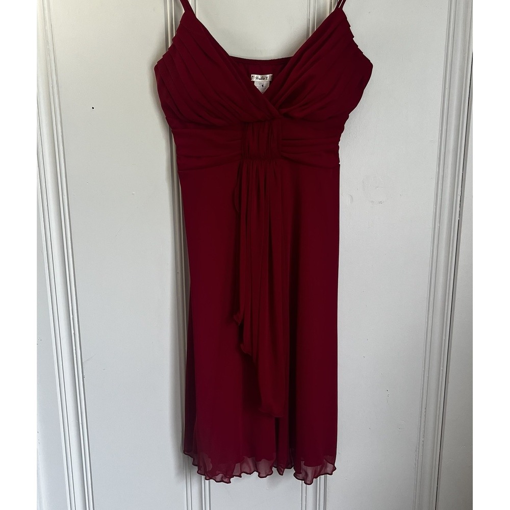 Studio Y Y2K Red Party Cocktail Dress Short Size M Made in USA Adjustable Straps